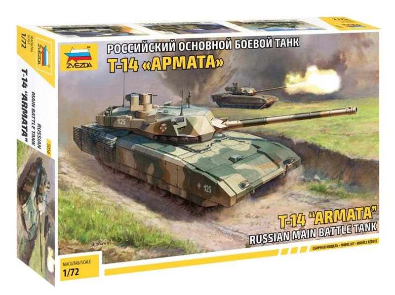 Zvezda 5056 Army 500785056-1:72 T-14 Armata Russian Battle Tank, Stand Model Building, Hobby, Crafts, Plastic Kit, Unvarnished, Mittel