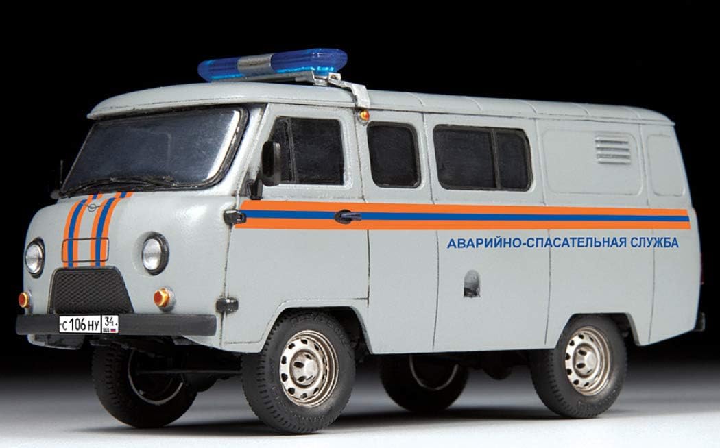 Zvezda 43002 500043002-1:43 UAZ 3909 Emergency Service-Plastic Model Assembly-Kit-for Beginners-Detailed, Unvarnished