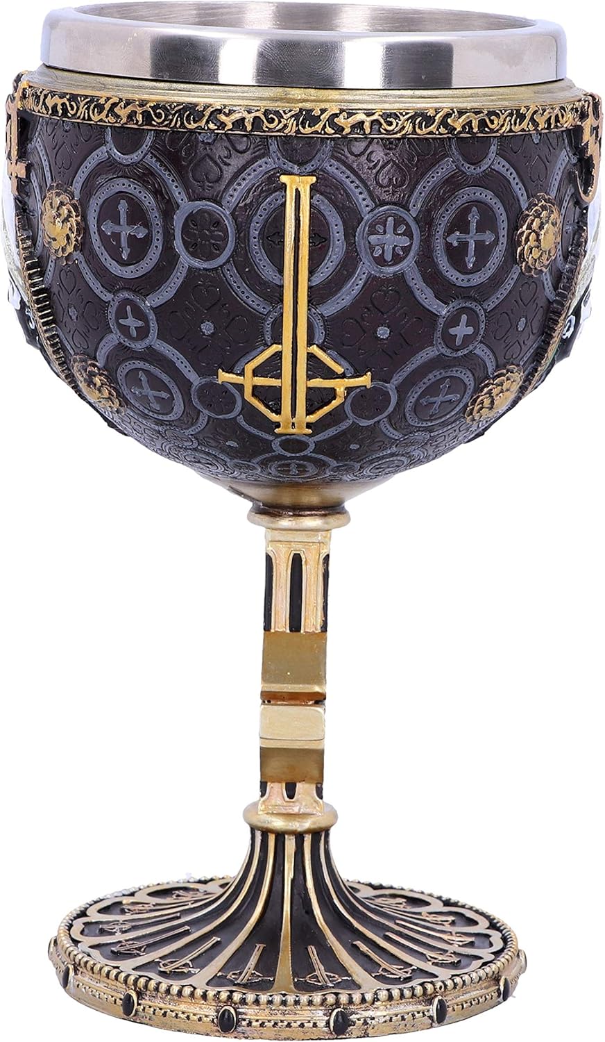 Nemesis Now B4886P9 Licensed Ghost Papa Emeritus III Meliora Gold Goblet Chalice, Resin w. Stainless Steel