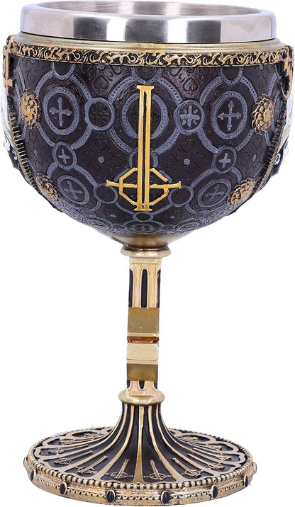 Nemesis Now B4886P9 Licensed Ghost Papa Emeritus III Meliora Gold Goblet Chalice, Resin w. Stainless Steel