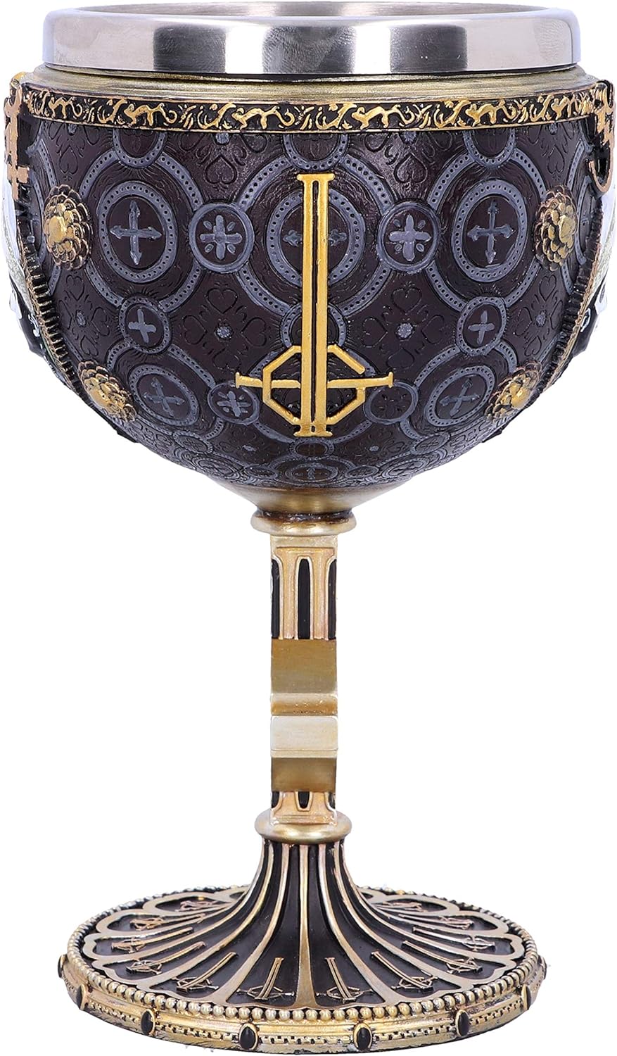 Nemesis Now B4886P9 Licensed Ghost Papa Emeritus III Meliora Gold Goblet Chalice, Resin w. Stainless Steel