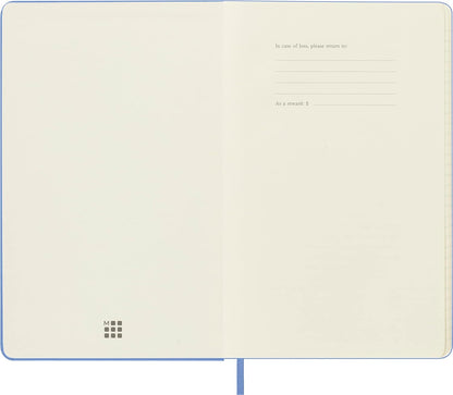 Moleskine - Classic Notebook, Ruled Notebook, Hard Cover and Elastic Closure, Size Large 13 x 21 cm, Colour Hydrangea Blue, 240 Pages