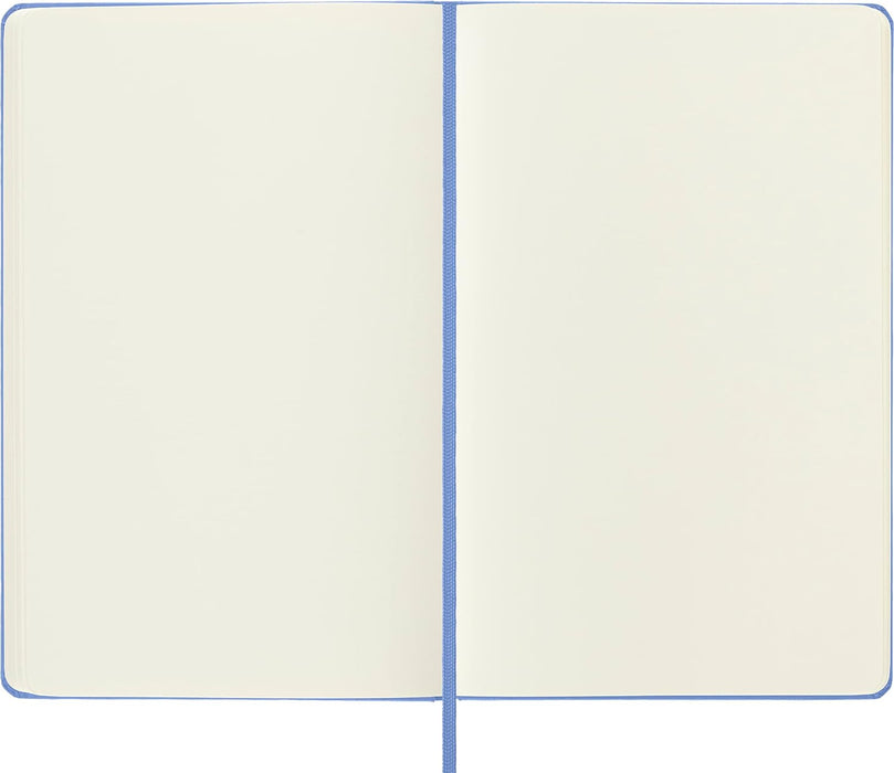 Moleskine Classic Notebook, Hard Cover, Large (5" x 8.25") Plain/Blank, Hydrangea Blue, 240 Pages