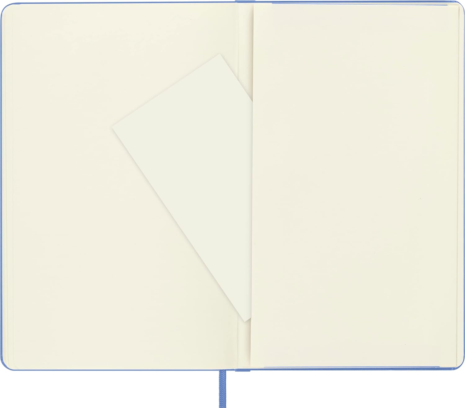 Moleskine - Classic Notebook, Plain Notebook, Hard Cover and Elastic Closure, Size Large 13 x 21 cm, Colour Hydrangea Blue, 240 Pages