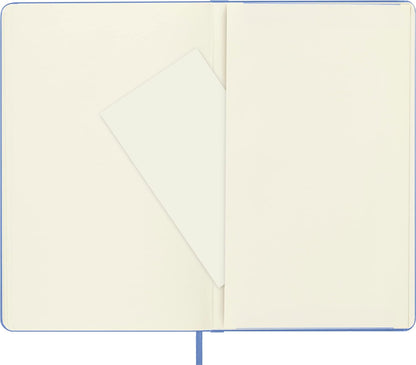 Moleskine - Classic Notebook, Plain Notebook, Hard Cover and Elastic Closure, Size Large 13 x 21 cm, Colour Hydrangea Blue, 240 Pages