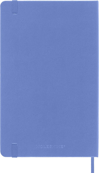 Moleskine - Classic Notebook, Plain Notebook, Hard Cover and Elastic Closure, Size Large 13 x 21 cm, Colour Hydrangea Blue, 240 Pages