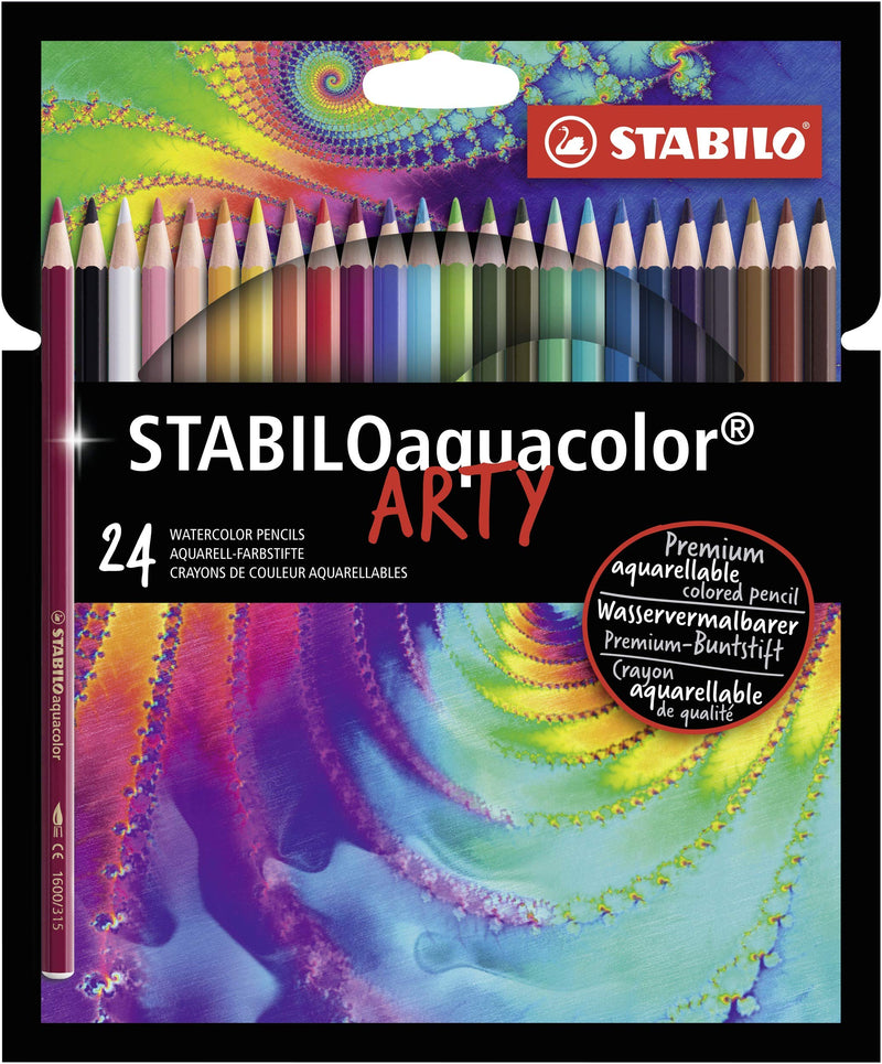 Aquarellable Colouring Pencil - STABILOaquacolor ARTY - Pack of 24 - Assorted Colours