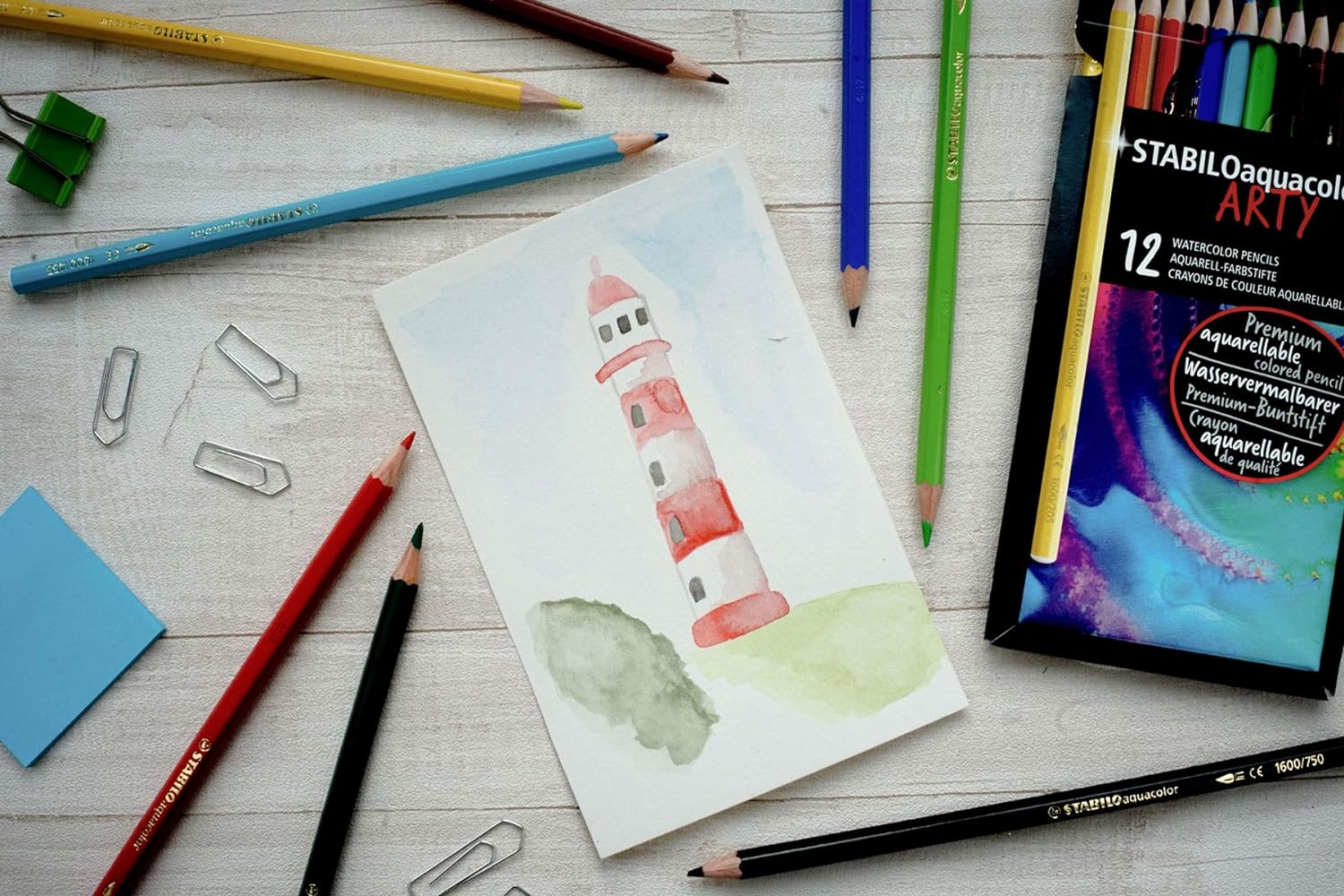 Aquarellable Colouring Pencil - STABILOaquacolor ARTY - Pack of 24 - Assorted Colours
