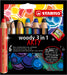 Multi-Talented Pencil - STABILO woody 3 in 1 - ARTY - Pack of 6 - Assorted Colours with Sharpener