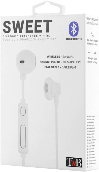 T'nB SWEET Bluetooth Earphones Semi-In-Ear White