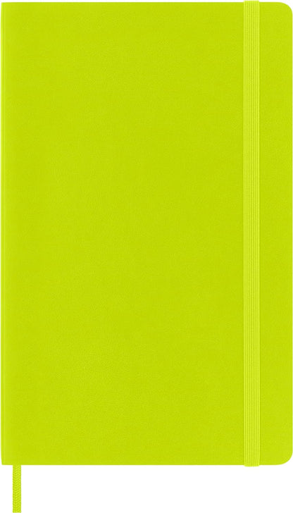 Moleskine - Classic Notebook, Ruled Notebook, Soft Cover and Elastic Closure, Size Large 13 x 21 cm, Colour Lemon Green, 192 Pages