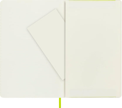 Moleskine - Classic Notebook, Ruled Notebook, Soft Cover and Elastic Closure, Size Large 13 x 21 cm, Colour Lemon Green, 192 Pages