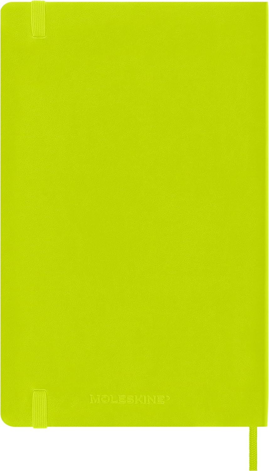 Moleskine - Classic Notebook, Ruled Notebook, Soft Cover and Elastic Closure, Size Large 13 x 21 cm, Colour Lemon Green, 192 Pages