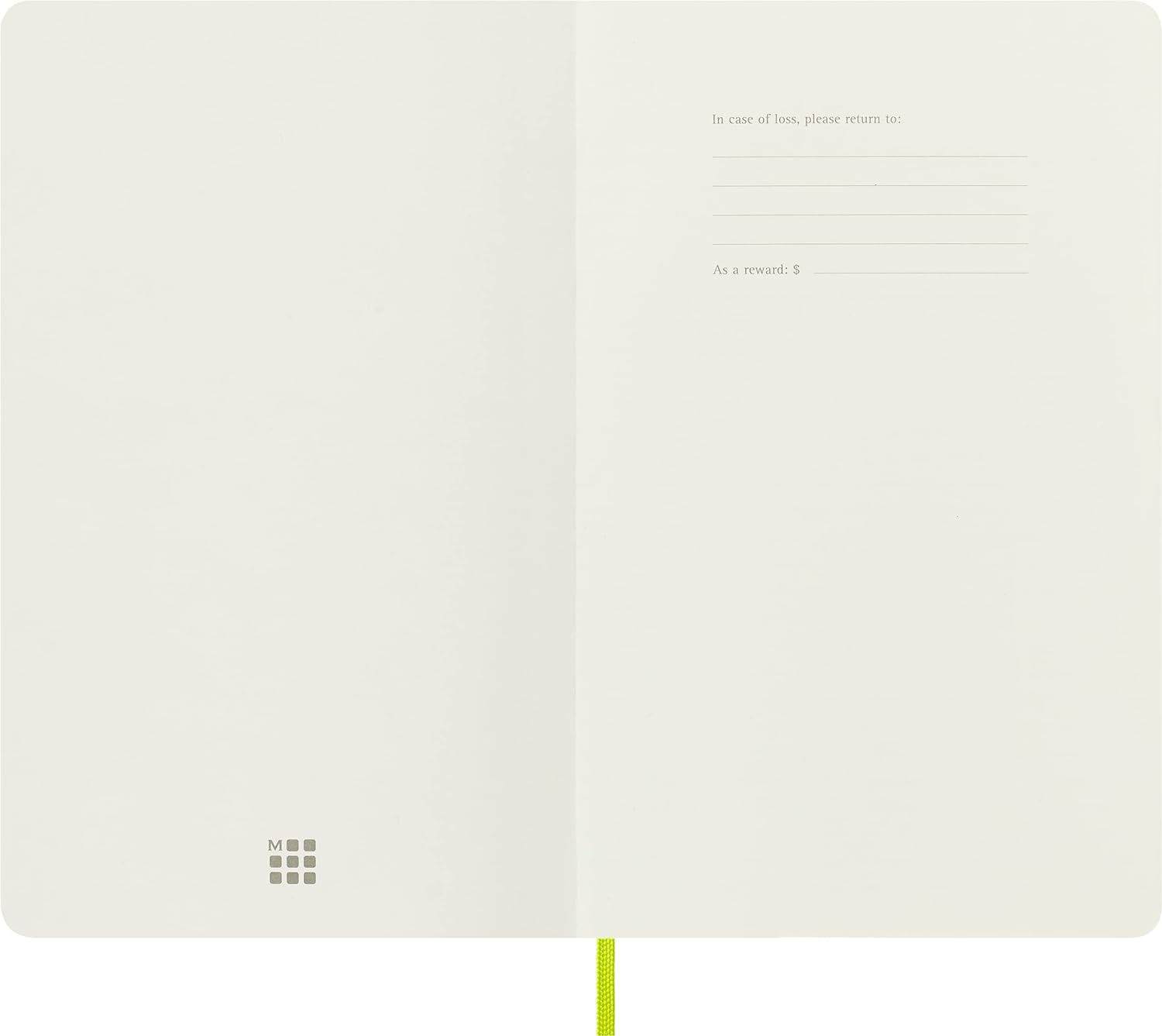 Moleskine - Classic Notebook, Ruled Notebook, Soft Cover and Elastic Closure, Size Large 13 x 21 cm, Colour Lemon Green, 192 Pages