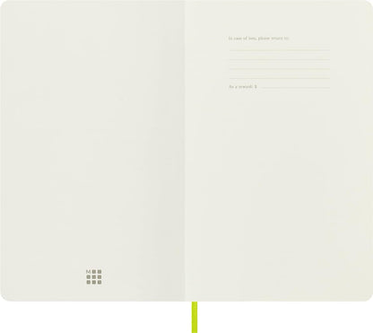 Moleskine - Classic Notebook, Ruled Notebook, Soft Cover and Elastic Closure, Size Large 13 x 21 cm, Colour Lemon Green, 192 Pages