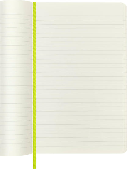 Moleskine - Classic Notebook, Ruled Notebook, Soft Cover and Elastic Closure, Size Large 13 x 21 cm, Colour Lemon Green, 192 Pages