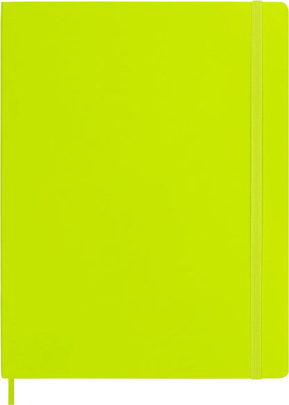 Moleskine - Classic Notebook, Plain Notebook, Soft Cover and Elastic Closure, Size X-Large 19 x 25 cm, Colour Lemon Green, 192 Pages