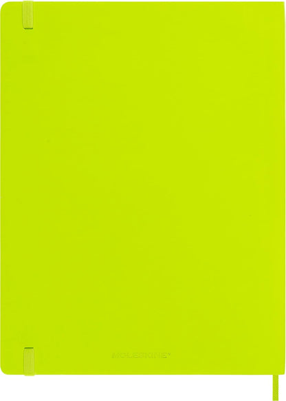 Moleskine - Classic Notebook, Plain Notebook, Soft Cover and Elastic Closure, Size X-Large 19 x 25 cm, Colour Lemon Green, 192 Pages