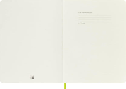 Moleskine - Classic Notebook, Plain Notebook, Soft Cover and Elastic Closure, Size X-Large 19 x 25 cm, Colour Lemon Green, 192 Pages