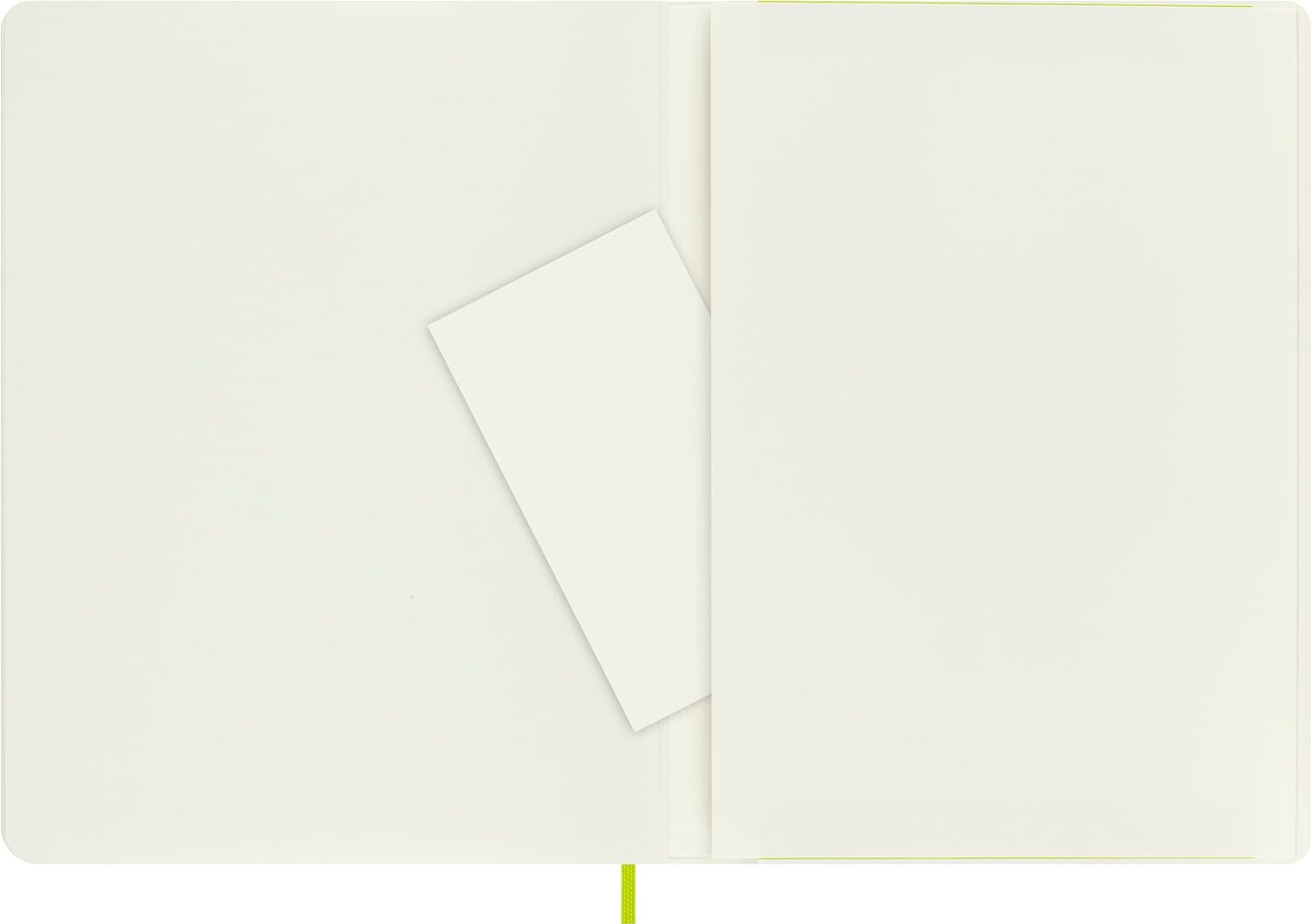 Moleskine - Classic Notebook, Plain Notebook, Soft Cover and Elastic Closure, Size X-Large 19 x 25 cm, Colour Lemon Green, 192 Pages