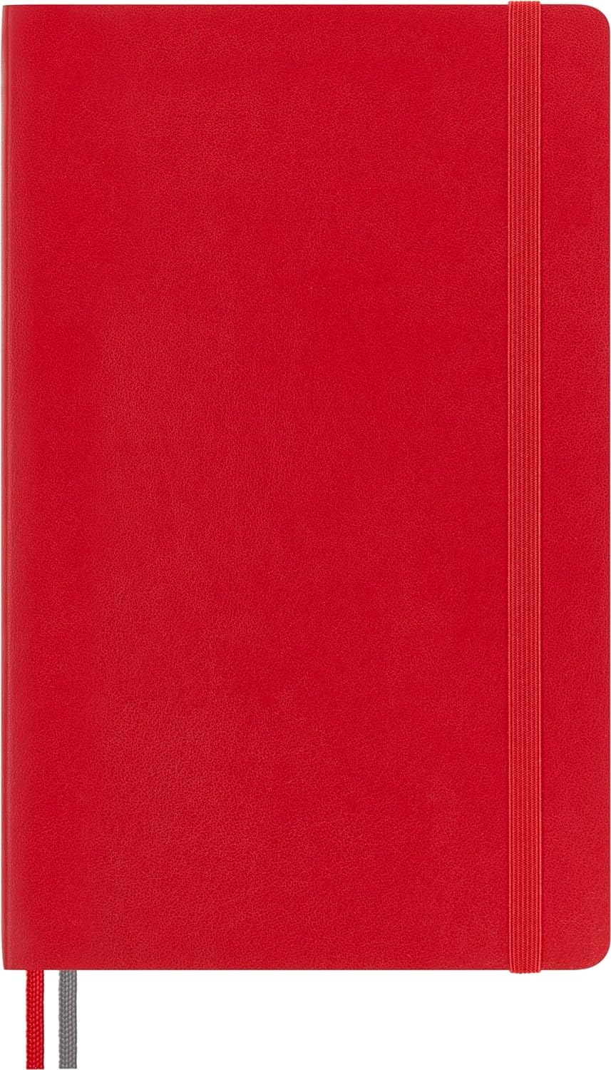 Moleskine - Classic Notebook Expanded, Ruled Notebook, Soft Cover and Elastic Closure, Size Large 13 x 21 cm, Colour Scarlet Red, 400 Pages