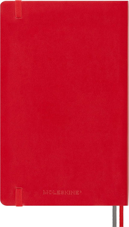 Moleskine - Classic Notebook Expanded, Ruled Notebook, Soft Cover and Elastic Closure, Size Large 13 x 21 cm, Colour Scarlet Red, 400 Pages
