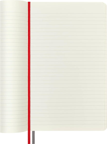 Moleskine - Classic Notebook Expanded, Ruled Notebook, Soft Cover and Elastic Closure, Size Large 13 x 21 cm, Colour Scarlet Red, 400 Pages