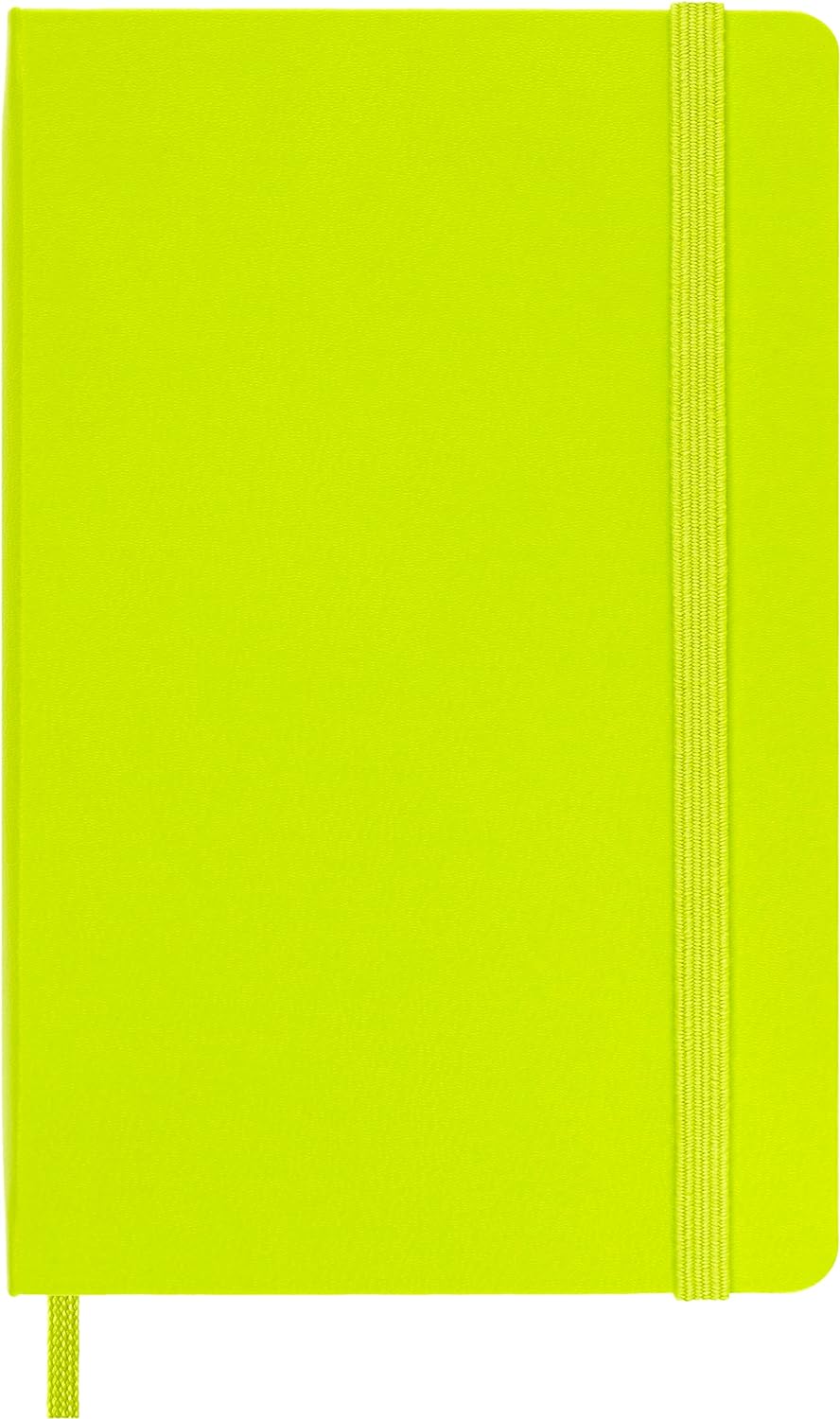 Moleskine - Classic Notebook, Plain Notebook, Hard Cover and Elastic Closure, Size Pocket 9 x 14 cm, Colour Lemon Green, 192 Pages