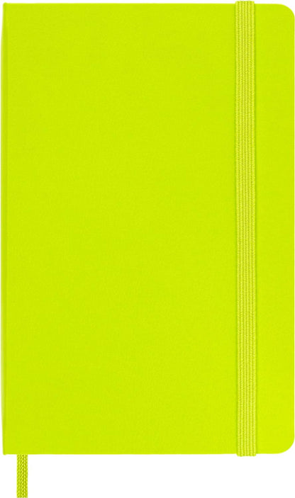 Moleskine - Classic Notebook, Plain Notebook, Hard Cover and Elastic Closure, Size Pocket 9 x 14 cm, Colour Lemon Green, 192 Pages