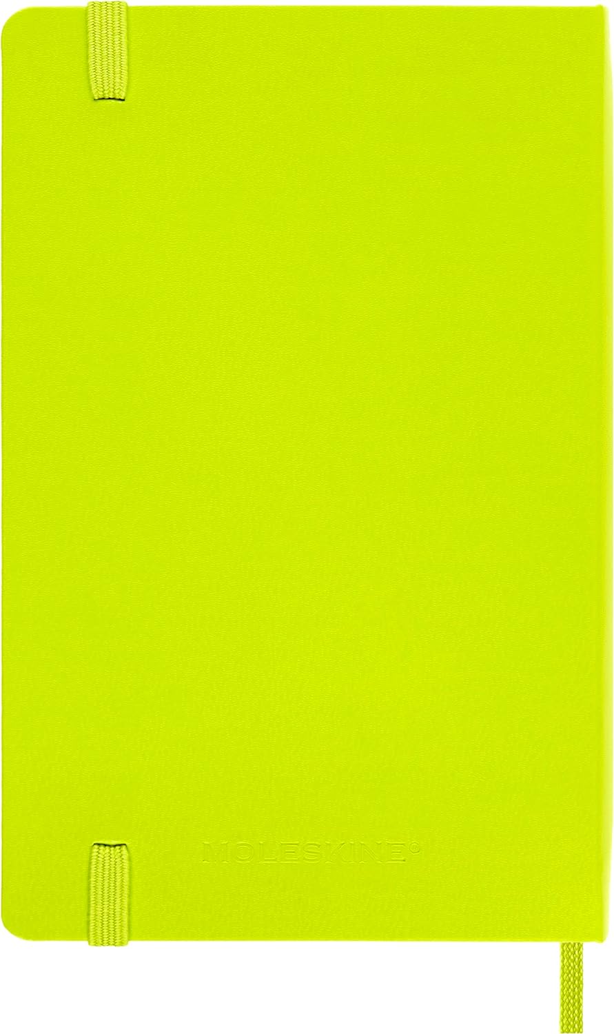 Moleskine - Classic Notebook, Plain Notebook, Hard Cover and Elastic Closure, Size Pocket 9 x 14 cm, Colour Lemon Green, 192 Pages