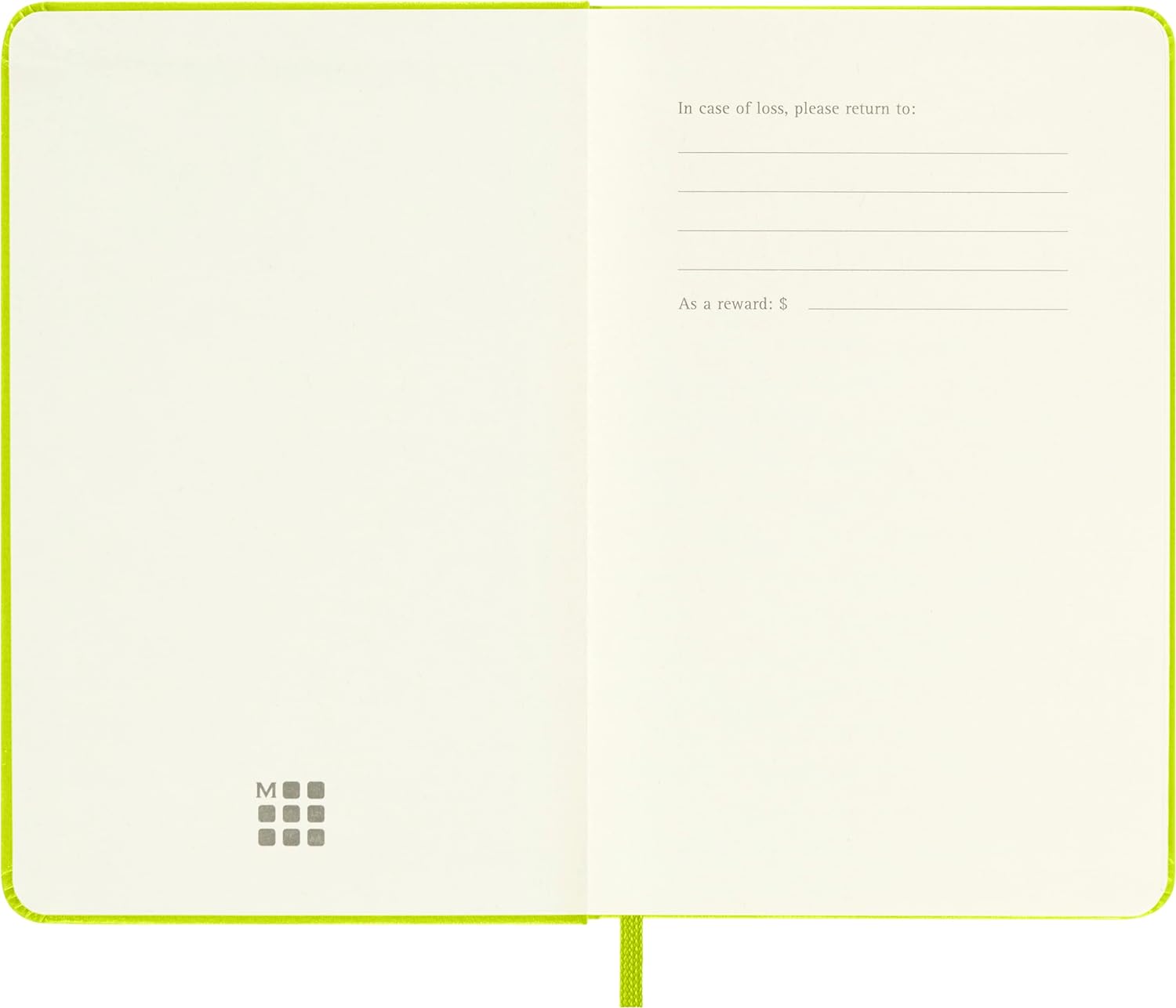 Moleskine - Classic Notebook, Plain Notebook, Hard Cover and Elastic Closure, Size Pocket 9 x 14 cm, Colour Lemon Green, 192 Pages