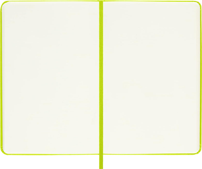 Moleskine - Classic Notebook, Plain Notebook, Hard Cover and Elastic Closure, Size Pocket 9 x 14 cm, Colour Lemon Green, 192 Pages