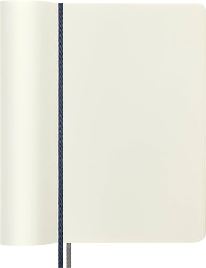 Moleskine - Classic Notebook Expanded, Plain Notebook, Soft Cover and Elastic Closure, Size Large 13 x 21 cm, Colour Sapphire Blue, 400 Pages
