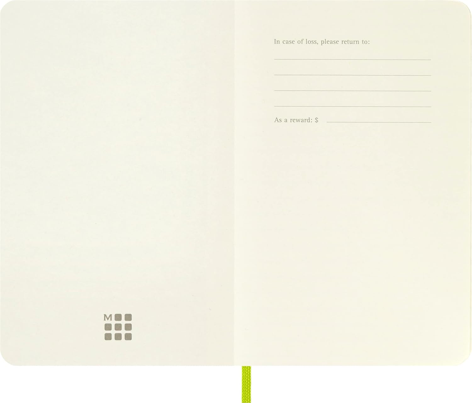 Moleskine - Classic Notebook, Plain Notebook, Soft Cover and Elastic Closure, Size Pocket 9 x 14 cm, Colour Lemon Green, 192 Pages