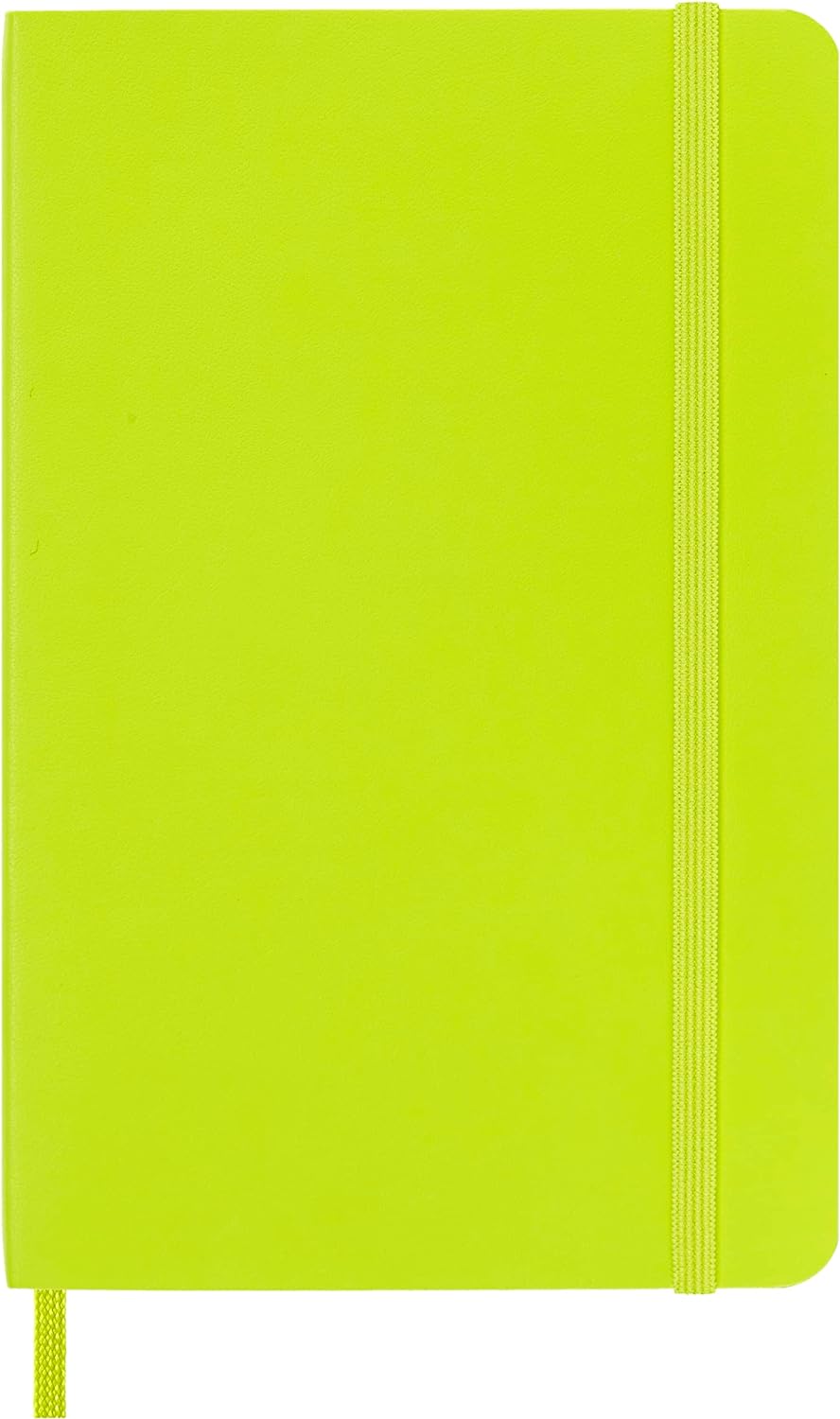 Moleskine - Classic Notebook, Plain Notebook, Soft Cover and Elastic Closure, Size Pocket 9 x 14 cm, Colour Lemon Green, 192 Pages