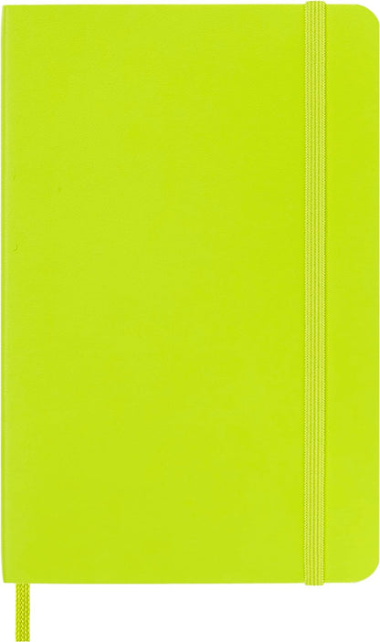 Moleskine - Classic Notebook, Plain Notebook, Soft Cover and Elastic Closure, Size Pocket 9 x 14 cm, Colour Lemon Green, 192 Pages