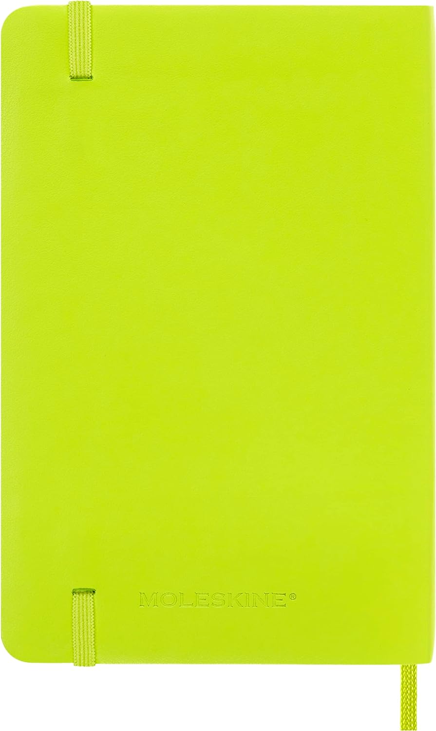 Moleskine - Classic Notebook, Plain Notebook, Soft Cover and Elastic Closure, Size Pocket 9 x 14 cm, Colour Lemon Green, 192 Pages