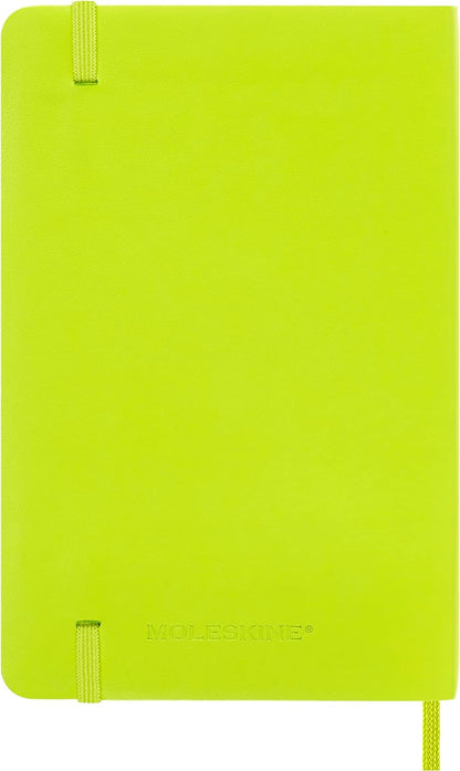 Moleskine - Classic Notebook, Plain Notebook, Soft Cover and Elastic Closure, Size Pocket 9 x 14 cm, Colour Lemon Green, 192 Pages