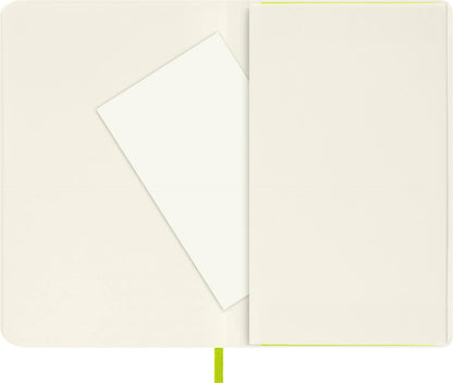 Moleskine - Classic Notebook, Plain Notebook, Soft Cover and Elastic Closure, Size Pocket 9 x 14 cm, Colour Lemon Green, 192 Pages