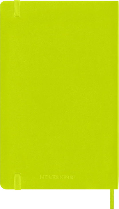 Moleskine - Classic Notebook, Plain Notebook, Soft Cover and Elastic Closure, Size Large 13 x 21 cm, Colour Lemon Green, 240 Pages