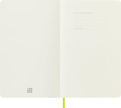 Moleskine - Classic Notebook, Plain Notebook, Soft Cover and Elastic Closure, Size Large 13 x 21 cm, Colour Lemon Green, 240 Pages