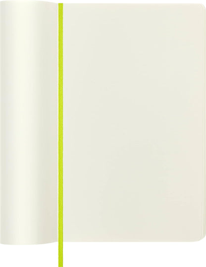 Moleskine - Classic Notebook, Plain Notebook, Soft Cover and Elastic Closure, Size Large 13 x 21 cm, Colour Lemon Green, 240 Pages
