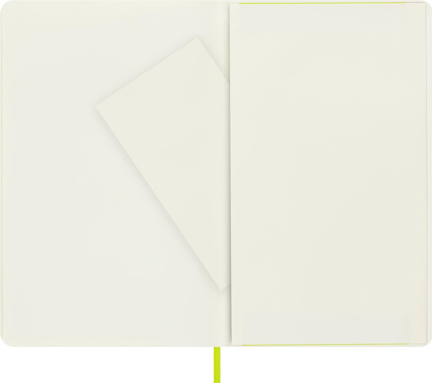 Moleskine - Classic Notebook, Plain Notebook, Soft Cover and Elastic Closure, Size Large 13 x 21 cm, Colour Lemon Green, 240 Pages