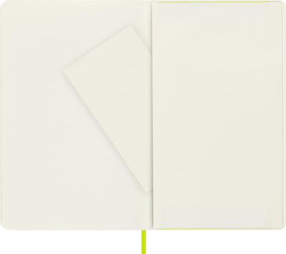 Moleskine - Classic Notebook, Plain Notebook, Soft Cover and Elastic Closure, Size Large 13 x 21 cm, Colour Lemon Green, 240 Pages