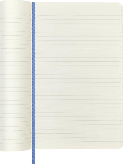 Moleskine - Classic Notebook, Ruled Notebook, Soft Cover and Elastic Closure, Size Large 13 x 21 cm, Colour Hydrangea Blue, 240 Pages