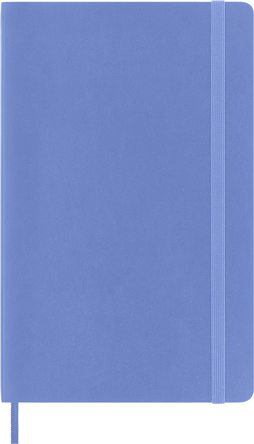 Moleskine - Classic Notebook, Ruled Notebook, Soft Cover and Elastic Closure, Size Large 13 x 21 cm, Colour Hydrangea Blue, 240 Pages