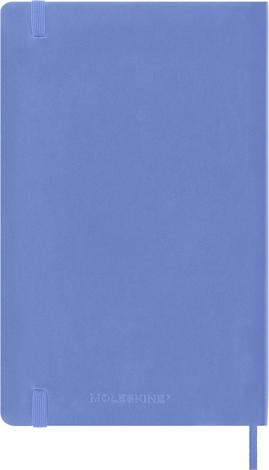 Moleskine - Classic Notebook, Plain Notebook, Soft Cover and Elastic Closure, Size Large 13 x 21 cm, Colour Hydrangea Blue, 240 Pages