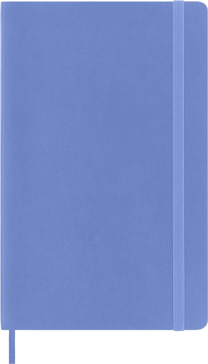 Moleskine - Classic Notebook, Plain Notebook, Soft Cover and Elastic Closure, Size Large 13 x 21 cm, Colour Hydrangea Blue, 240 Pages