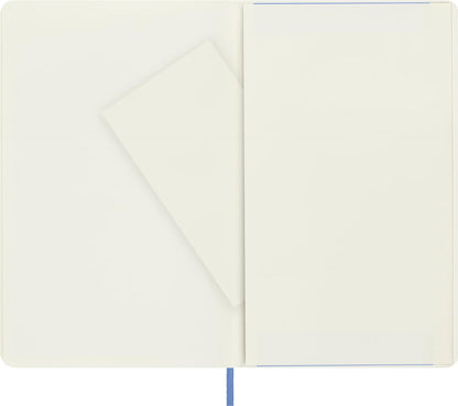 Moleskine - Classic Notebook, Plain Notebook, Soft Cover and Elastic Closure, Size Large 13 x 21 cm, Colour Hydrangea Blue, 240 Pages