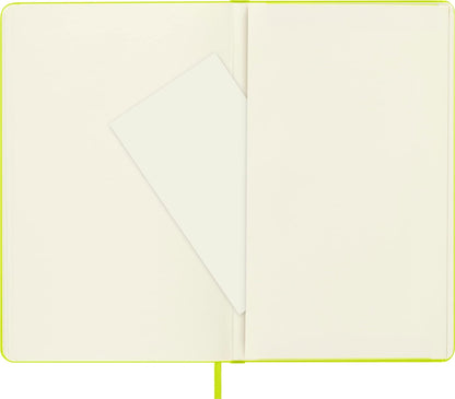 Moleskine - Classic Notebook, Plain Notebook, Hard Cover and Elastic Closure, Size Large 13 x 21 cm, Colour Lemon Green, 240 Pages